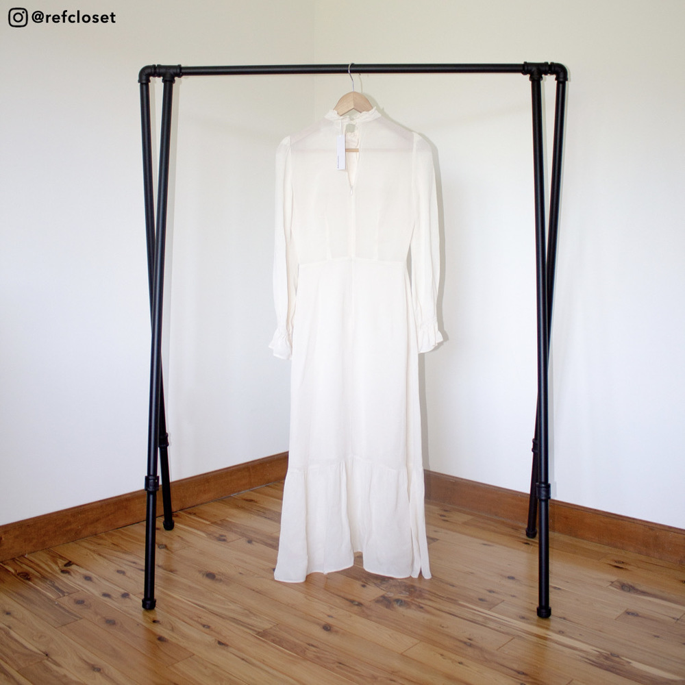 Reformation Blush Cream Ruffled Midi Dress - Picture 4 of 4